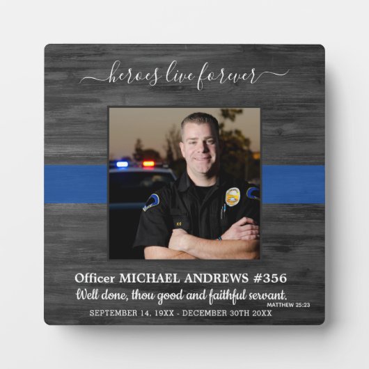 Polizeidenkmal Helden leben ewig gestorben Offizie Fotoplatte (Vorderseite)