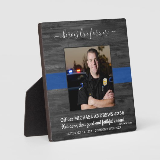 Polizeidenkmal Helden leben ewig gestorben Offizie Fotoplatte (Vorderseite)