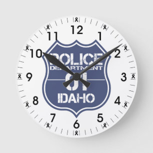 Polizeidirektorschild von Idaho 01 Runde Wanduhr