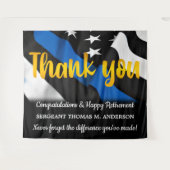 Polizeieintritt Blue Gold Script Strafverfolgung Wandteppich (Vorderseite (Horizontal))