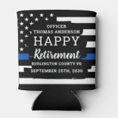 Polizeieinweisung Personalisiert eine dünne blaue  Dosenkühler (Rückseite)