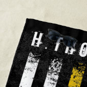 Polizeientführer| Thin Gold Line Flag Custom Strandtuch (Beispiel)