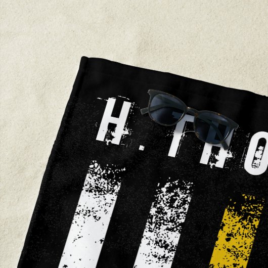 Polizeientführer| Thin Gold Line Flag Custom Strandtuch (Beispiel)