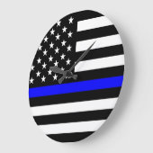 Polizeifahne blauer Linie Flagge usa vereinte Staa Große Wanduhr (Winkel)