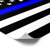 Polizeifahne blauer Linie Flagge usa vereinte Staa Poster (Ecke)