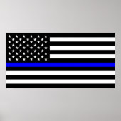 Polizeifahne blauer Linie Flagge usa vereinte Staa Poster (Vorne)