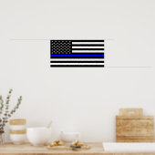 Polizeifahne blauer Linie Flagge usa vereinte Staa Poster (Küche)