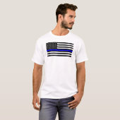 Polizeifahne blauer Linie Flagge usa vereinte Staa T-Shirt (Vorne ganz)