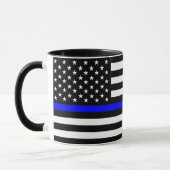 Polizeifahne blauer Linie Flagge usa vereinte Staa Tasse (Links)