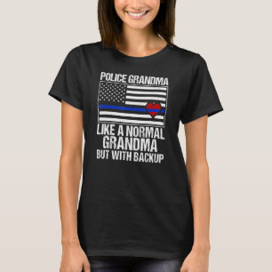 Polizeifahne Oma Blue Line Herzstück T-Shirt
