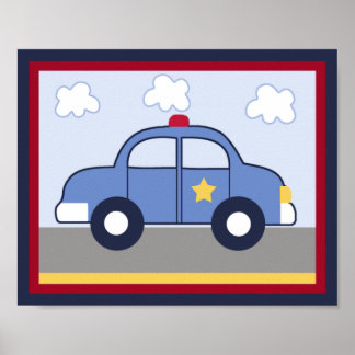 Polizeifahrzeug/Polizist Autofahrerheld Print/Post Poster