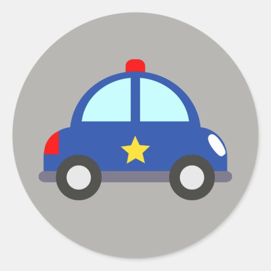 Polizeifahrzeug Runder Aufkleber (Vorderseite)