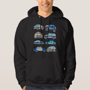 Polizeifahrzeuge für Kinder Männer Polizist Kinder Hoodie