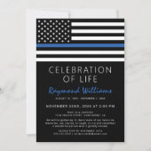 Polizeifeier | Thin Blue Line Einladung (Vorderseite)