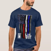 Polizeifeuer EMS Erste Responder American Flag T-Shirt (Vorderseite)