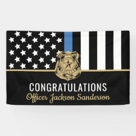 Polizeiflagge Blue Line Glückwunschs Pensionierung Banner