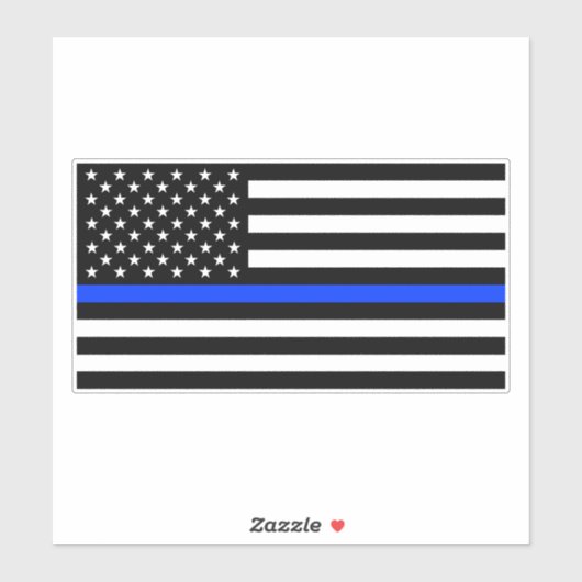 Polizeiflagge der Thin Blue Line Aufkleber (Blatt)