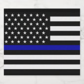 Polizeiflagge der Thin Blue Line Bierflaschenetikett (Einzelnes Label)