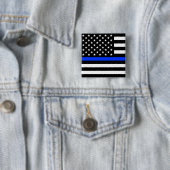 Polizeiflagge der Thin Blue Line Button (Beispiel)