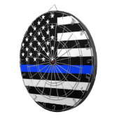 Polizeiflagge der Thin Blue Line Dartscheibe (Vorderseite rechts)
