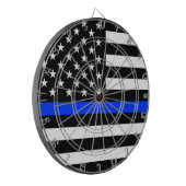 Polizeiflagge der Thin Blue Line Dartscheibe (Vorderseite Links)