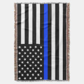 Polizeiflagge der Thin Blue Line Decke (Vorderseite Vertikal)