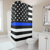 Polizeiflagge der Thin Blue Line Duschvorhang (Beispiel)