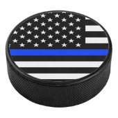 Polizeiflagge der Thin Blue Line Eishockey Puck (3/4)