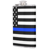 Polizeiflagge der Thin Blue Line Flachmann (Links)