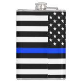 Polizeiflagge der Thin Blue Line Flachmann (Rückseite)