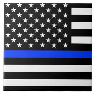 Polizeiflagge der Thin Blue Line Fliese