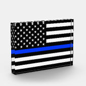 Polizeiflagge der Thin Blue Line Fotoblock (Links)