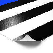 Polizeiflagge der Thin Blue Line Fotodruck (Ecke)