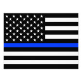 Polizeiflagge der Thin Blue Line Fotodruck (Vorne)