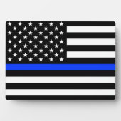 Polizeiflagge der Thin Blue Line Fotoplatte (Vorderseite)