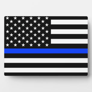 Polizeiflagge der Thin Blue Line Fotoplatte