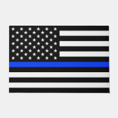 Polizeiflagge der Thin Blue Line Fußmatte (Vorderseite)