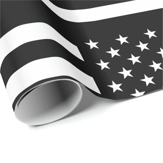 Polizeiflagge der Thin Blue Line Geschenkpapier (Rolleneckpunkt)