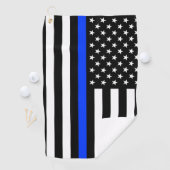 Polizeiflagge der Thin Blue Line Golfhandtuch (Insitu)