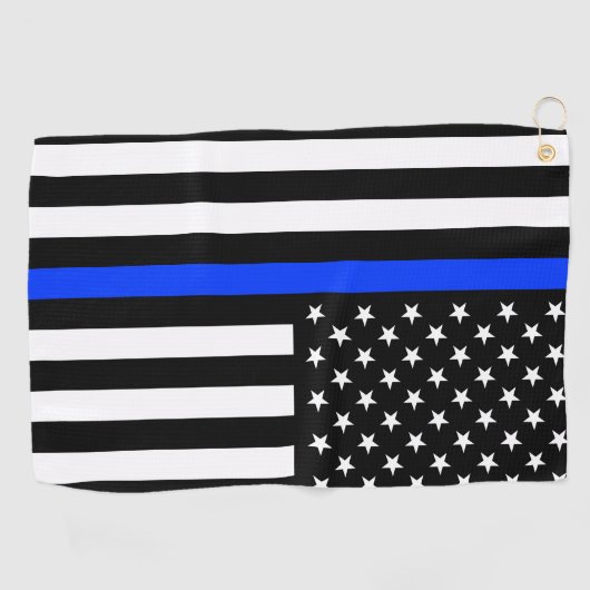 Polizeiflagge der Thin Blue Line Golfhandtuch (Horizontal)