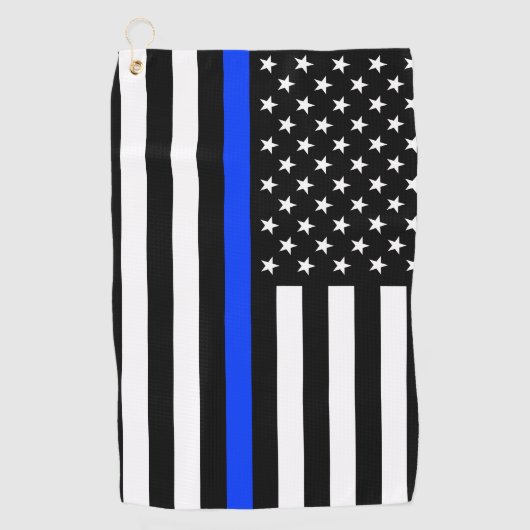 Polizeiflagge der Thin Blue Line Golfhandtuch (Vorderseite)