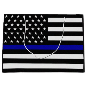 Polizeiflagge der Thin Blue Line Große Geschenktüte