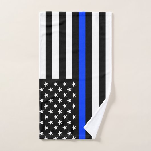 Polizeiflagge der Thin Blue Line Handtuch (Handtuch)