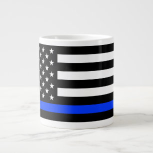 Polizeiflagge der Thin Blue Line Jumbo-Tasse