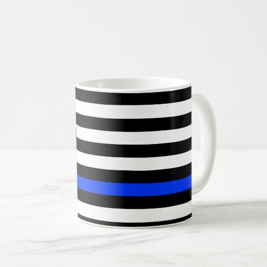 Polizeiflagge der Thin Blue Line Kaffeetasse (VorderseiteRechts)