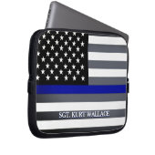 Polizeiflagge der Thin Blue Line Laptopschutzhülle (Vorne Rechts)