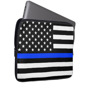Polizeiflagge der Thin Blue Line Laptopschutzhülle