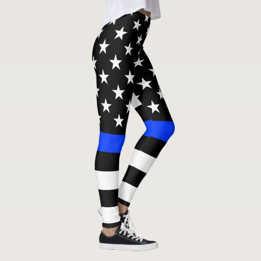 Polizeiflagge der Thin Blue Line Leggings (Rechts)