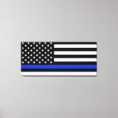 Polizeiflagge der Thin Blue Line Leinwanddruck (Vorderseite)