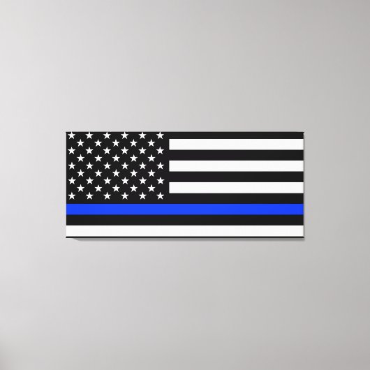 Polizeiflagge der Thin Blue Line Leinwanddruck (Vorderseite)